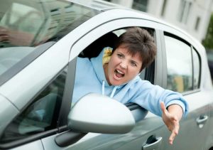 A driver starts experiencing road rage or aggressive driving.